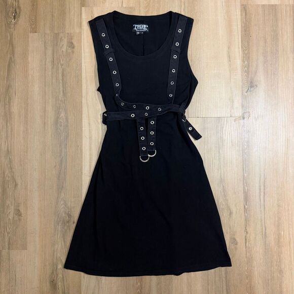 Tripp nyc Dresses & Skirts - Tripp NYC Black Sleeveless Studded Mini Dress Sz M Y2K Mall Goth Alt Punk Dark